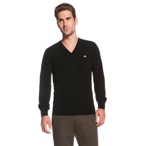 Men’s Black Lacoste Cashmere V-neck Sweater